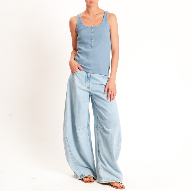 Tensione in-Top serafino a costine - jeans