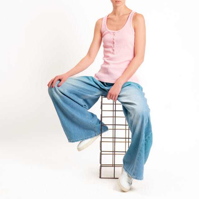 Tensione in-Top serafino a costine - pink