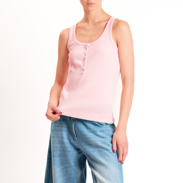 Tensione in-Top serafino a costine - pink