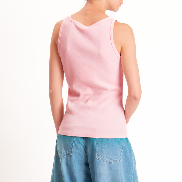 Tensione in-Top serafino a costine - pink
