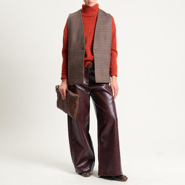 Tensione in-Pantalone GIUSI similpelle invecchiata - ginger