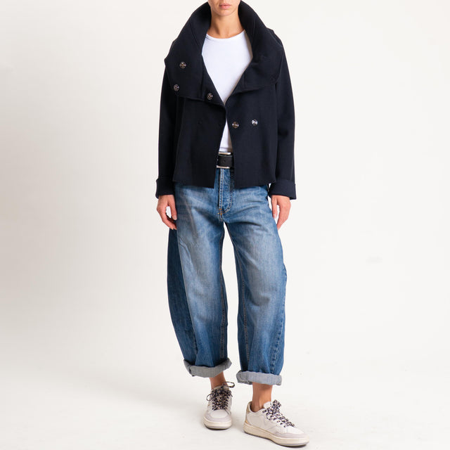 Tensione in-Giaccone con cappuccio velour neoprene - nero