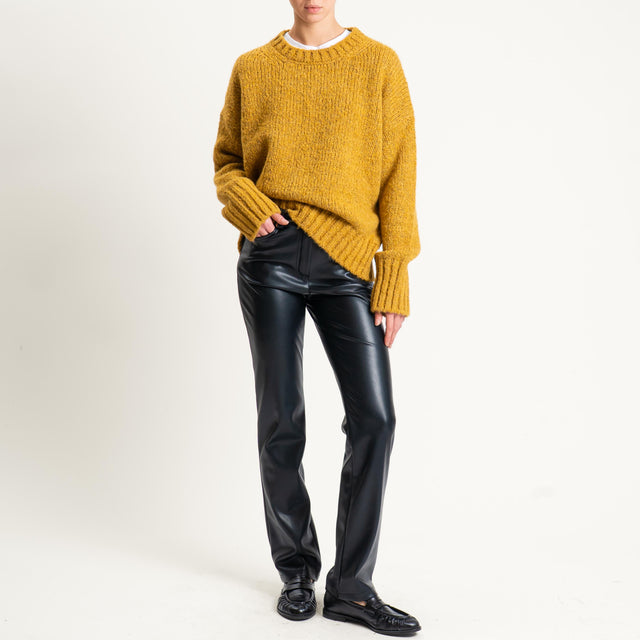 Tensione in-Pantalone similpelle cinque tasche - nero