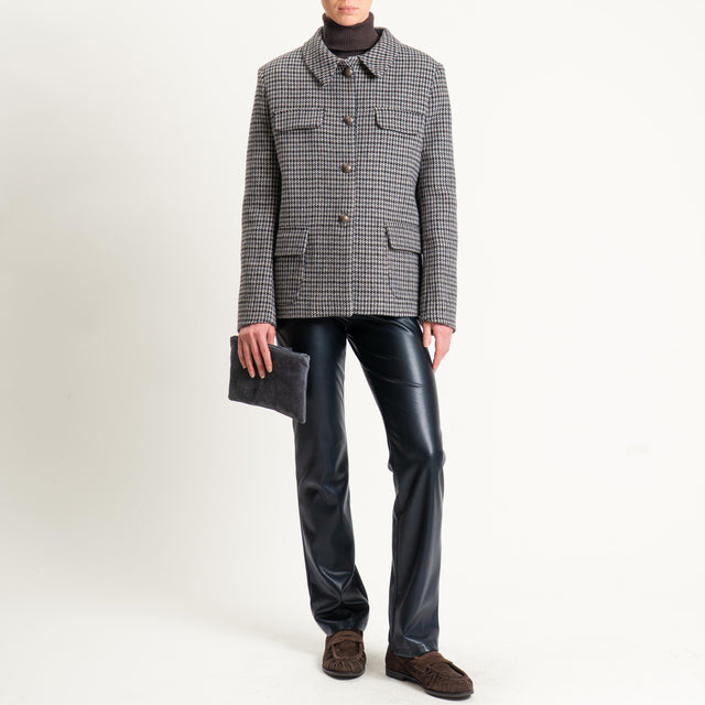 Tensione in-Pantalone similpelle cinque tasche - nero