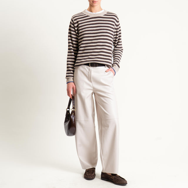 Tensione in-Pantalone barrel similpelle - burro