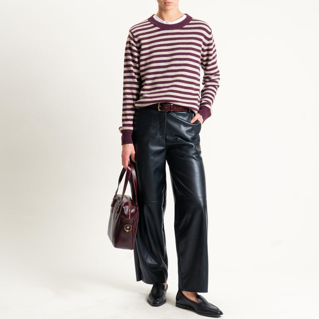 Tensione in-Pantalone barrel similpelle - nero