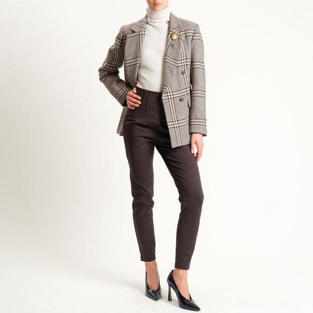 Tensione in-Leggings punto milano vita alta - moro