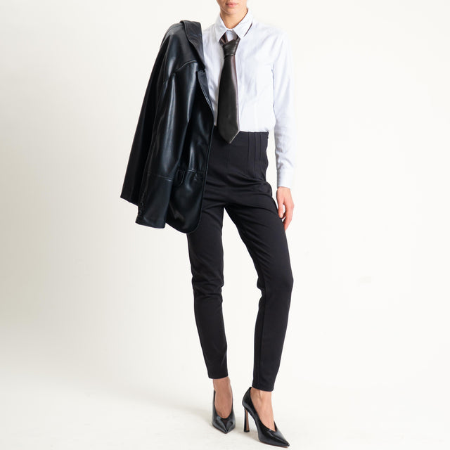 Tensione in-Leggings punto milano vita alta - nero
