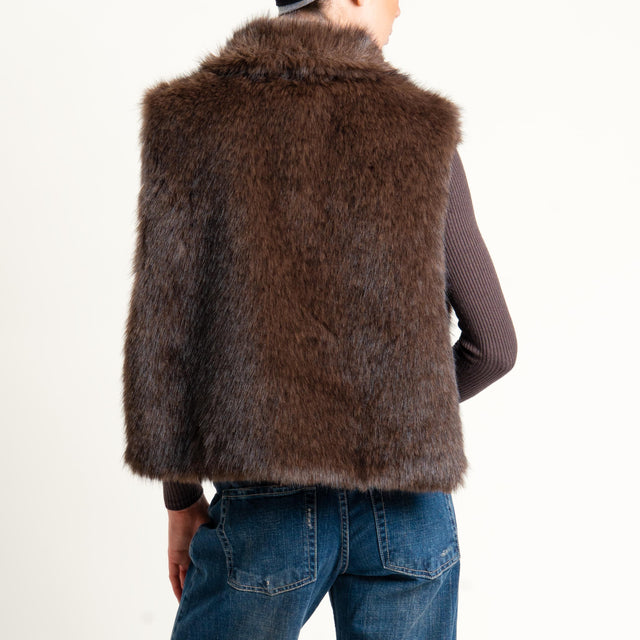 Tensione in-Gilet ecopelliccia - moro