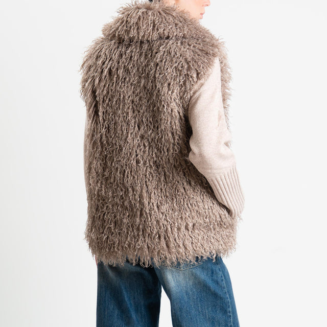 Tensione in-Gilet ecomongolia - taupe
