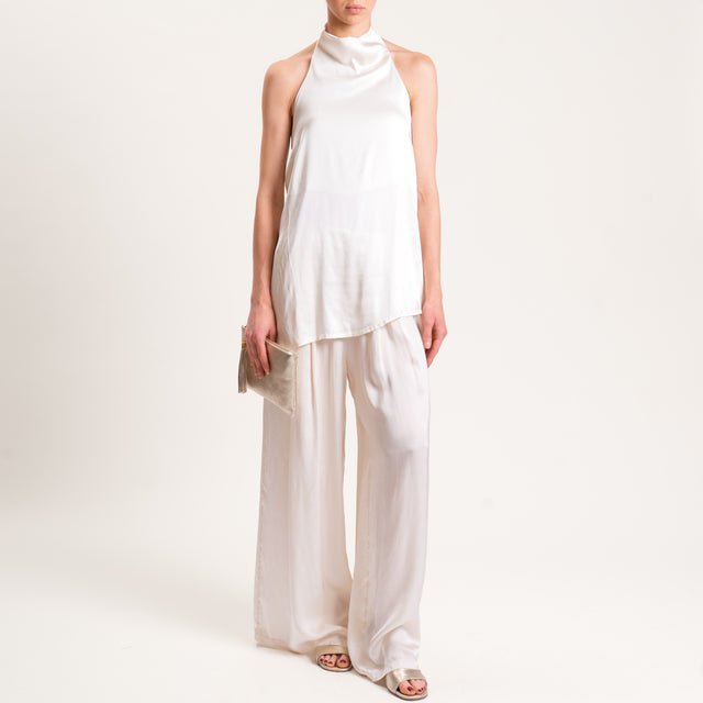Tensione in-Top satin scollo americana - burro