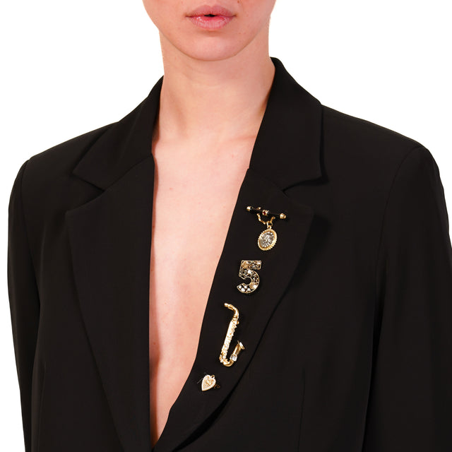 Chaqueta de tela Tension in-Fluid con pasadores - negra