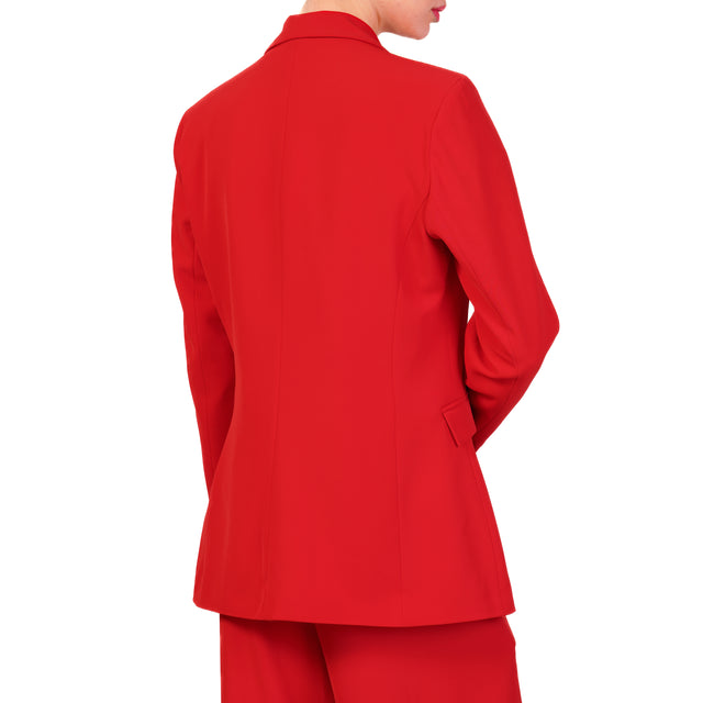 Chaqueta de tela tensora con alfileres - Roja