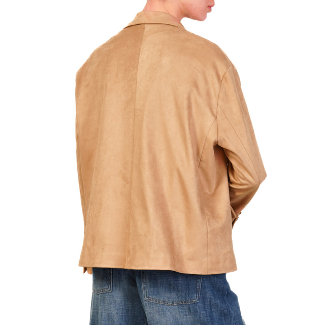 Chaqueta cruzada efecto ante Tension in - camel