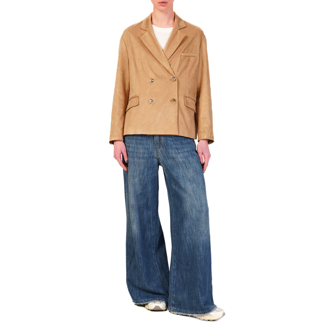 Chaqueta cruzada efecto ante Tension in - camel