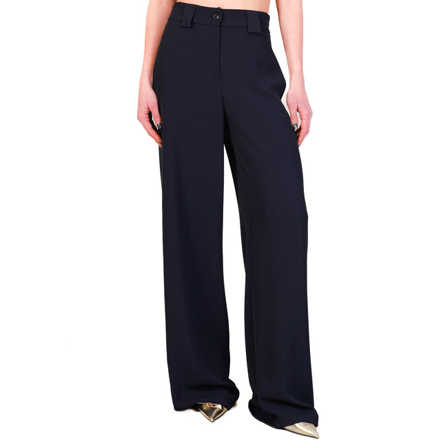 Tensione in-Completo gilet e pantalone tessuto fluido - blu