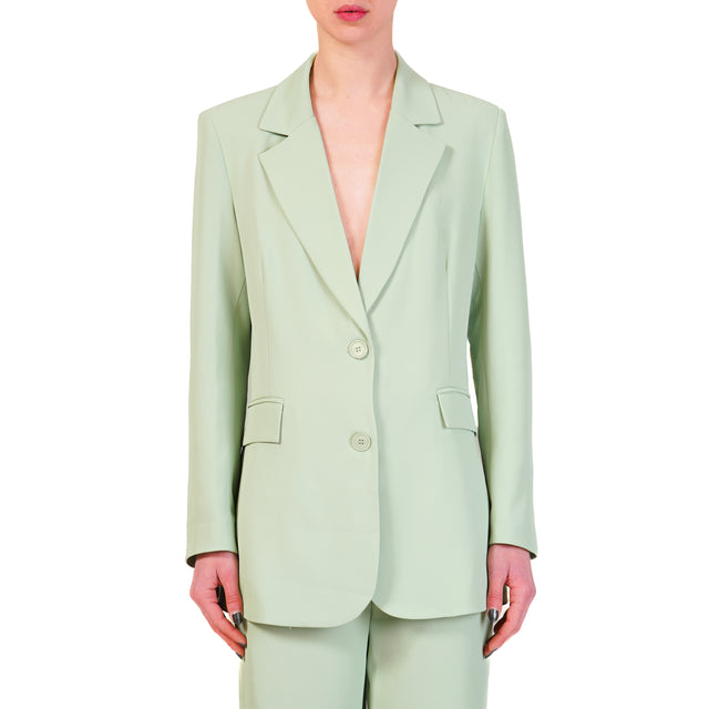 Tensione in-Completo giacca e pantalone tessuto fluido - acqua