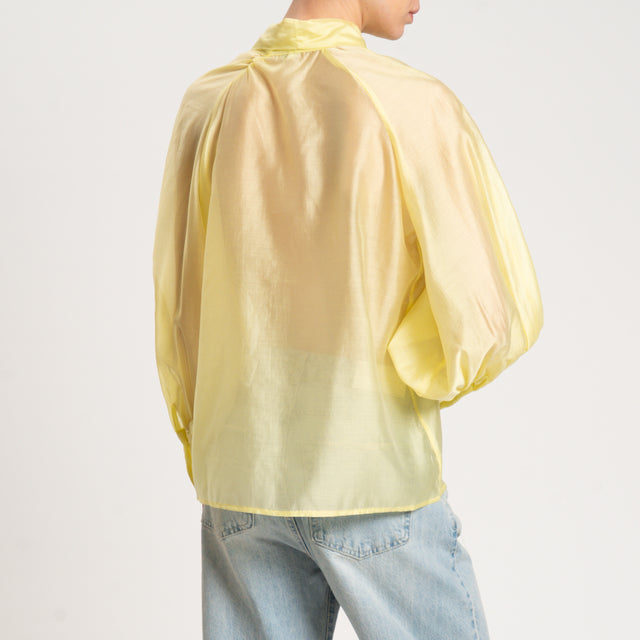 Tensione in-Camicia mussola con fiocco - giallo