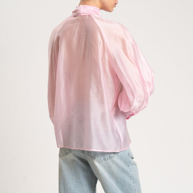 Tensione in-Camicia mussola con fiocco - pink