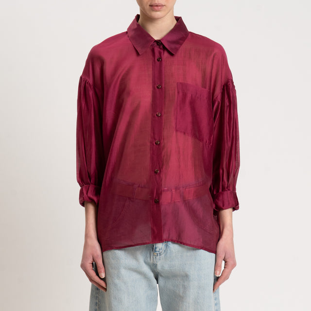 Tensione in-Camicia mussola con tasca - malva