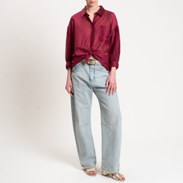 Tensione in-Camicia mussola con tasca - malva