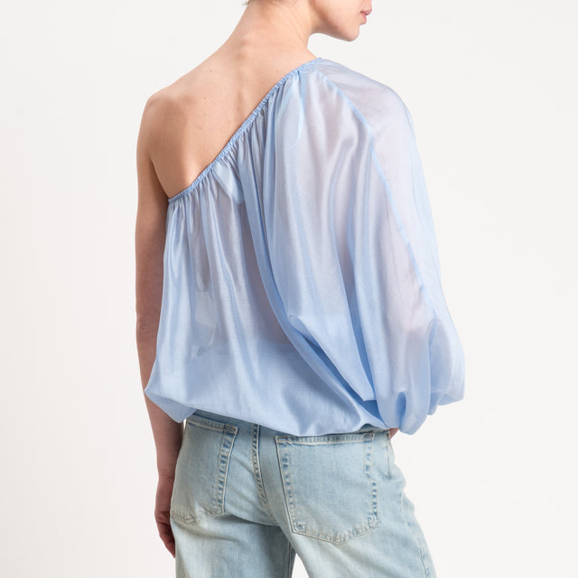 Tensione in-Blusa mussola monospalla - sky
