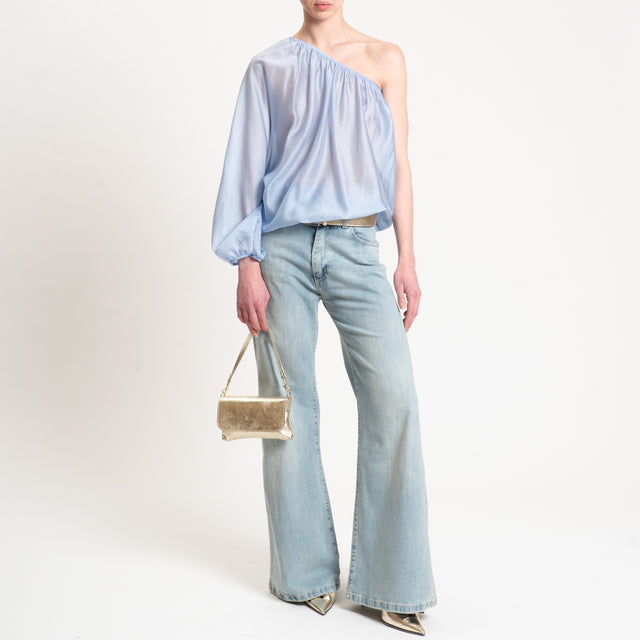 Tensione in-Blusa mussola monospalla - sky