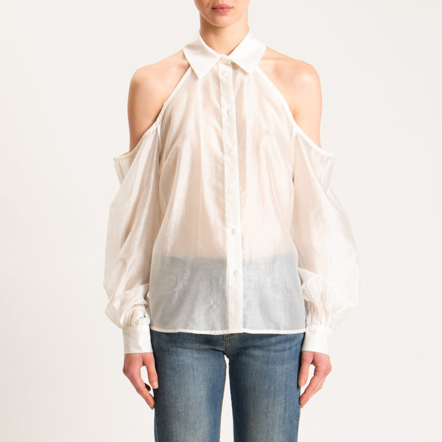 Tensione in-Camicia mussola cut out - panna