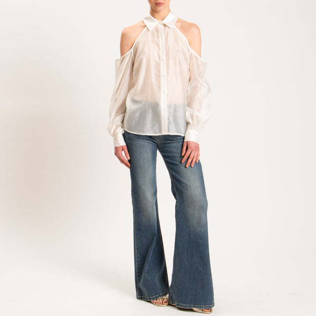 Tensione in-Camicia mussola cut out - panna
