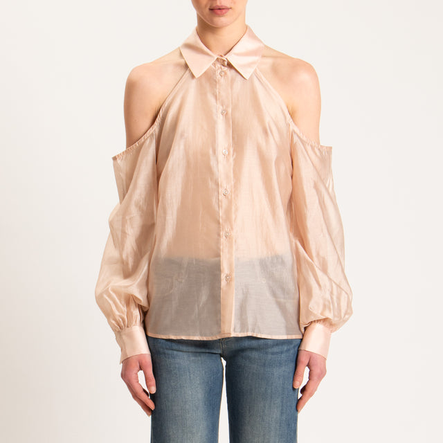 Tensione in-Camicia mussola cut out - rosa