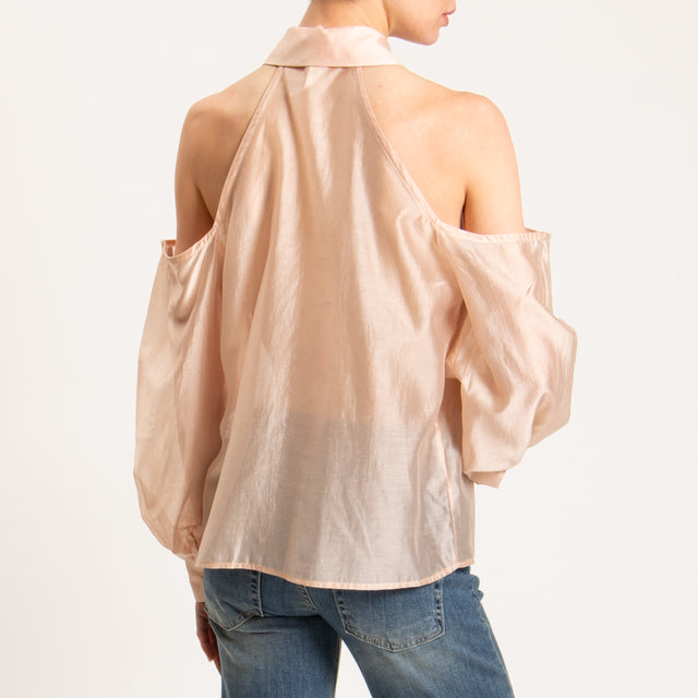 Tensione in-Camicia mussola cut out - rosa