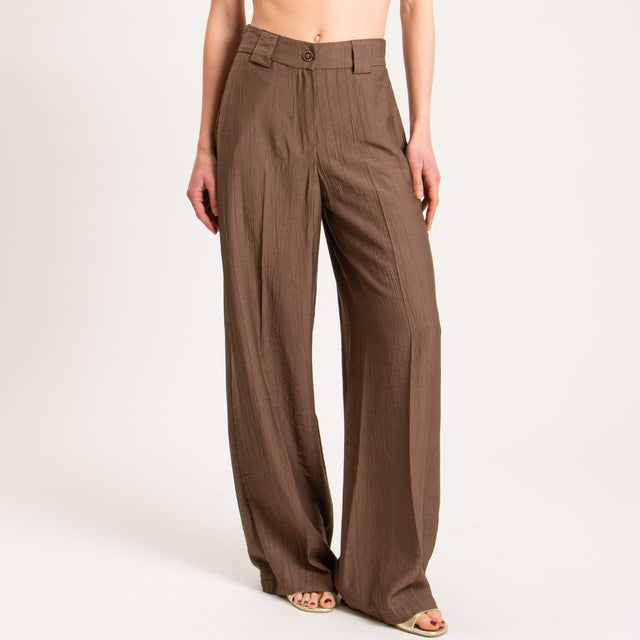 Tensione in-Completo giacca + pantalone viscosa goffrato - moro