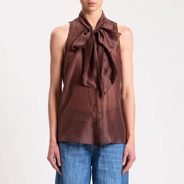 Tensione in-Camicia mussola smanicata - Bordeaux