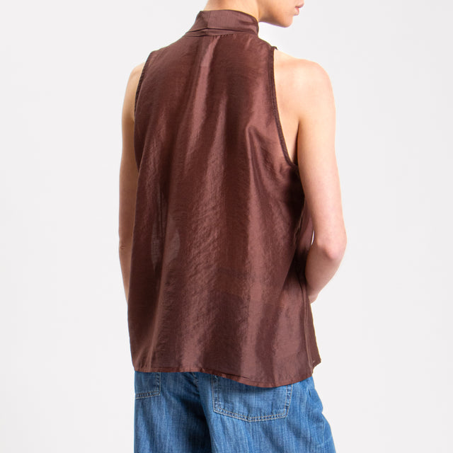 Tensione in-Camicia mussola smanicata - Bordeaux