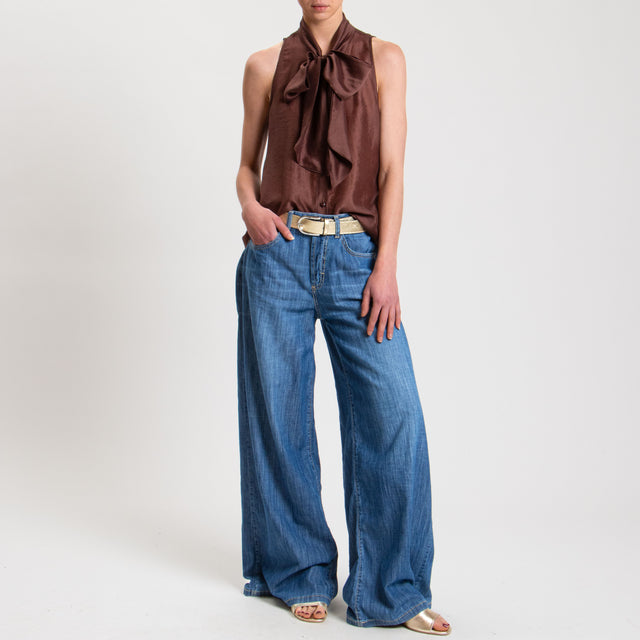 Tensione in-Camicia mussola smanicata - Bordeaux