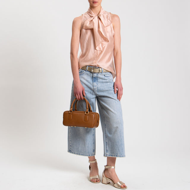 Tensione in-Camicia mussola smanicata - rosa