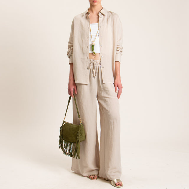 Tensione in-Camicia misto lino - gesso