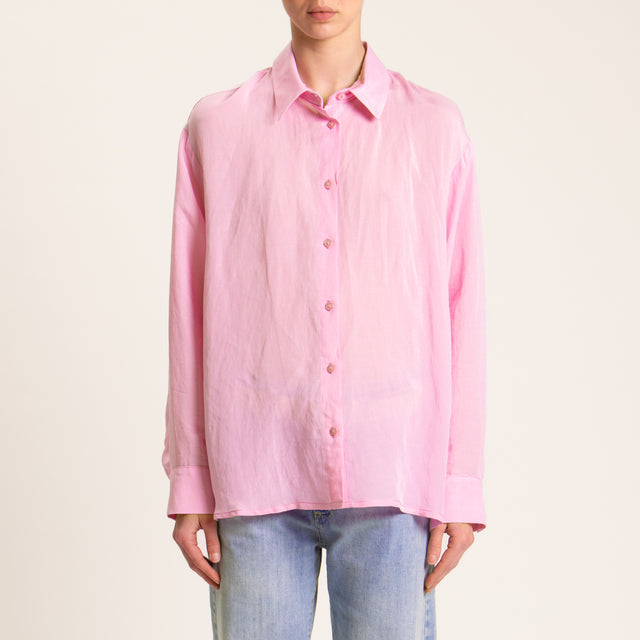 Tensione in-Camicia misto lino - rosa