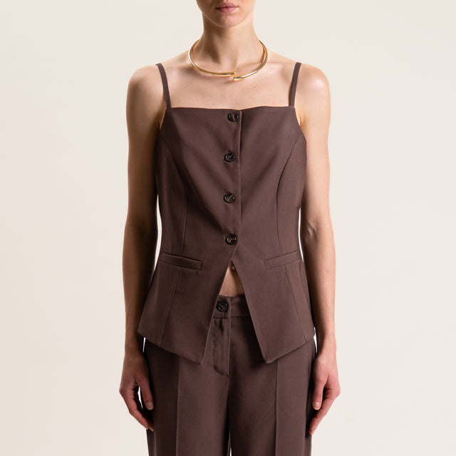 Tensione in-Completo top e pantalone - moro