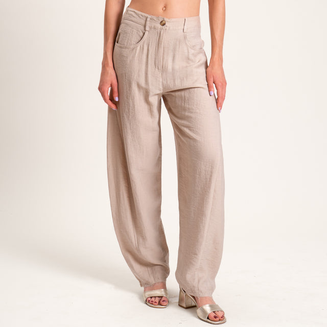 Tensione in-Completo gilet e pantalone misto lino - sabbia