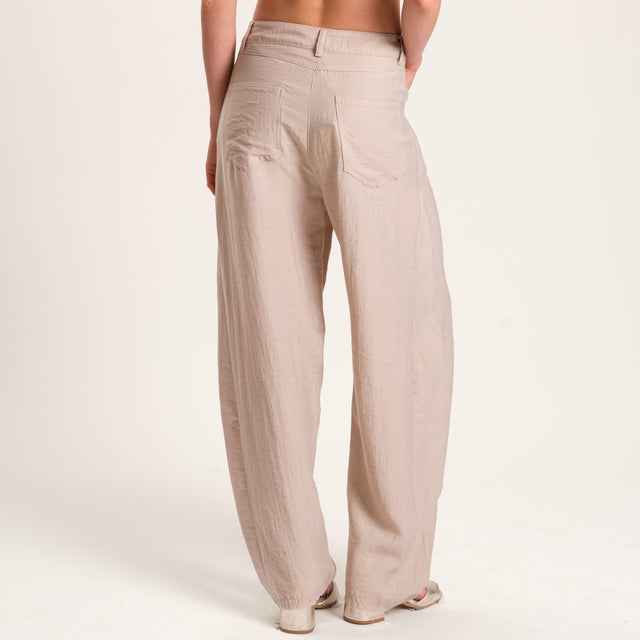 Tensione in-Completo gilet e pantalone misto lino - sabbia