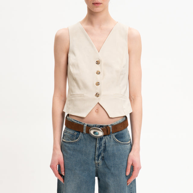 Tensione in-Gilet effetto suede - sand