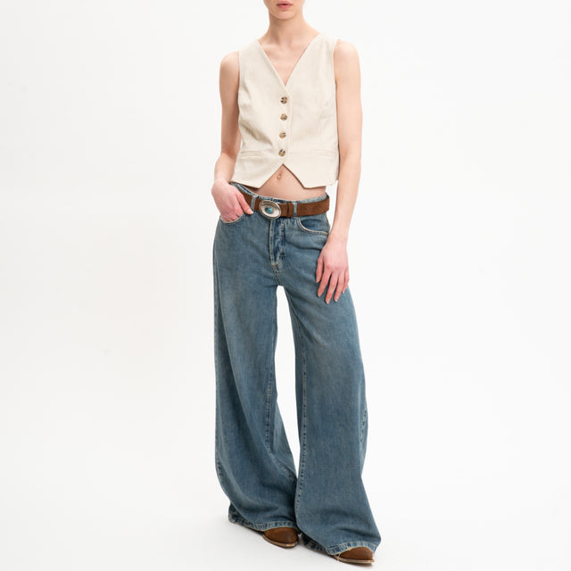 Tensione in-Gilet effetto suede - sand