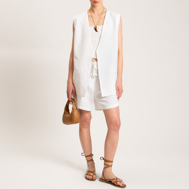 Tensione in-Gilet misto lino - bianco