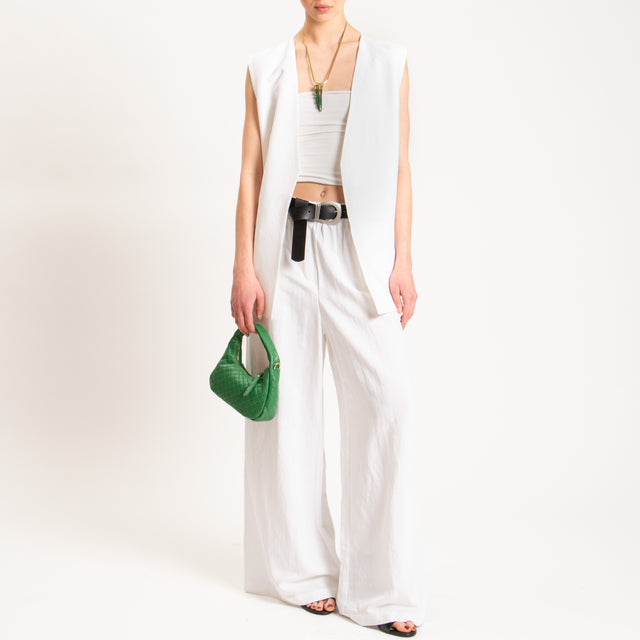 Tensione in-Gilet misto lino - bianco