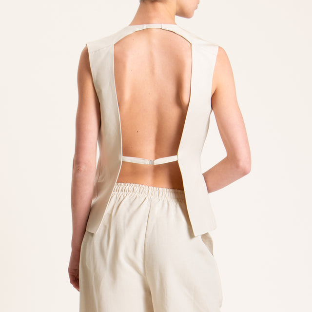 Tensione in-Gilet misto lino - gesso