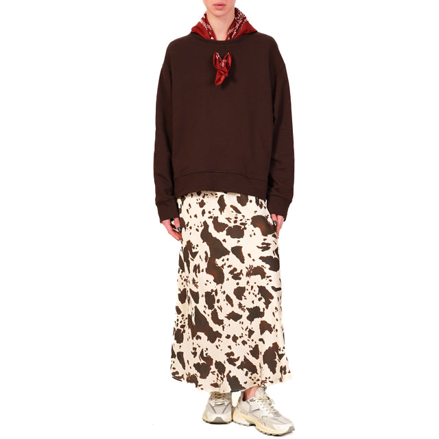 Tensione in-Gonna satin cow print - beige/moro