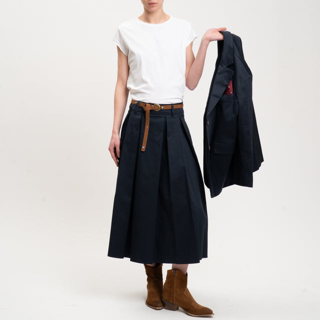 Tensione in-Gonna pieghe con cintura - blu
