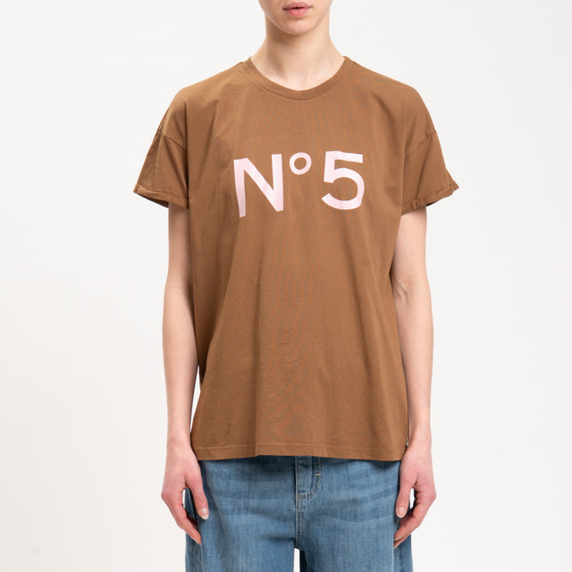 Tensione in-T-shirt n5 - cuoio/rosa
