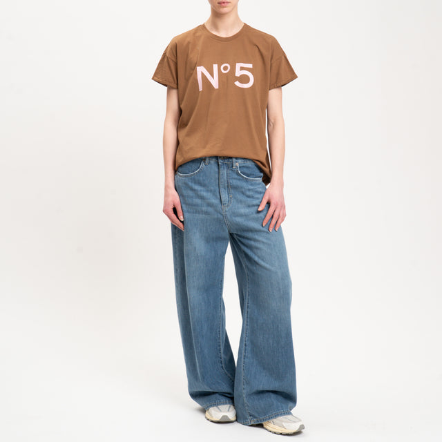 Tensione in-T-shirt n5 - cuoio/rosa